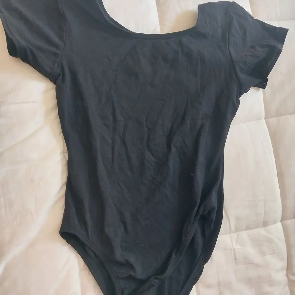 Jacques Moret Classic Girl's Black Bodysuit